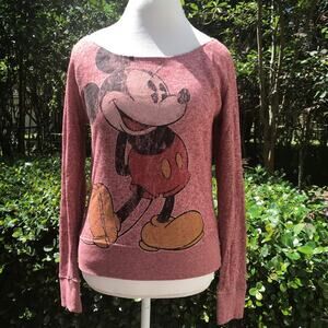 Authentic Disney Park Mickey Mouse terry scoop neck sweater